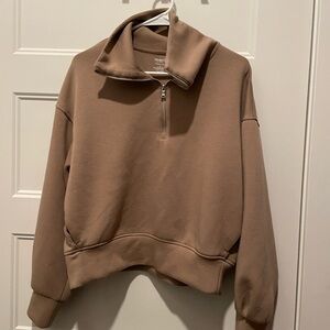 Old Navy Women's Brown Half-Zip Sweatshirt